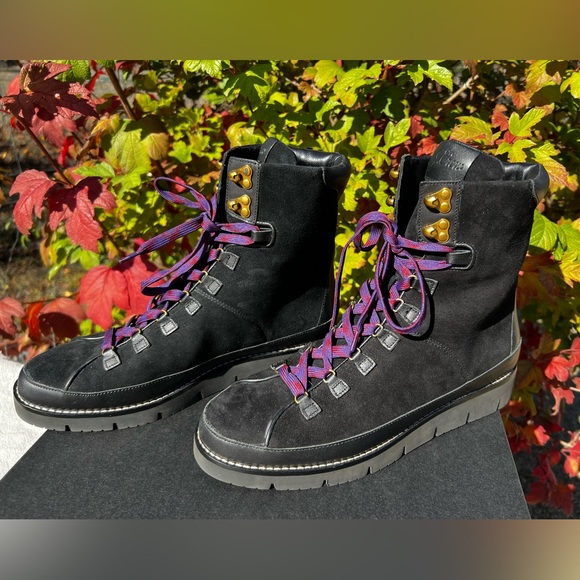 🍁JCREW NEW! Elsa Black Suede Lace Up Boots Sz 9 - Picture 3 of 12